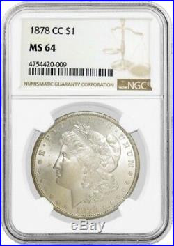 1878 CC Carson City $1 Morgan Silver Dollar NGC MS64 Uncirculated Key Date Coin
