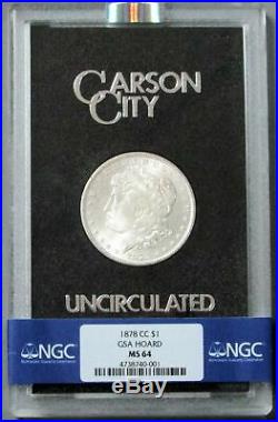 1878 CC Carson City Morgan Silver Dollar Gsa Hoard Ngc Mint State 64