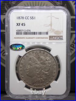 1878 CC Morgan SILVER Dollar $1 NGC XF45 #076 Extra Fine CARSON CITY ECC&C