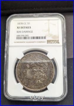 1878 CC Morgan Silver $1 Dollar Coin NGC XF Details