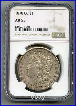 1878 CC Morgan Silver Dollar NGC AU 55