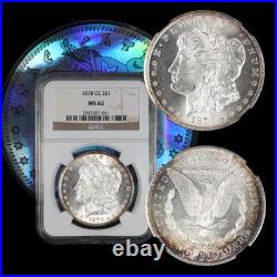 1878 CC Morgan Silver Dollar NGC MS 62 Beautifully TONED
