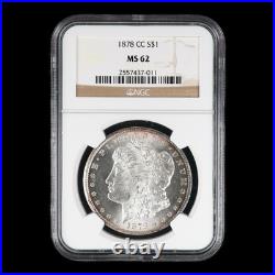 1878 CC Morgan Silver Dollar NGC MS 62 Beautifully TONED