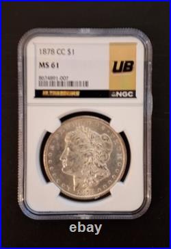 1878 CC Morgan Silver Dollar NGC MS61 Carson City! Rare with Some Toning