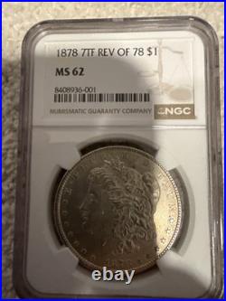 1878 Morgan Silver Dollar $1 7tf Rev Of 78 Ms 62 Ngc 1878 Morgan Silver Dollar $1 7tf Rev Of 78 Ms 62 Ngc