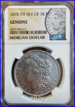 1878 Morgan Silver Dollar 7 Tail Feathers Rev 78 NGC Graded