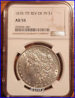 1878-P 7TF Rev 79' Morgan Silver Dollar NGC AU-55 EXCEPTIONAL