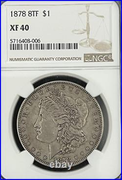 1878-P 8TF Morgan Silver Dollar NGC XF40