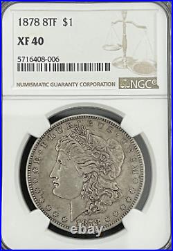1878-P 8TF Morgan Silver Dollar NGC XF40