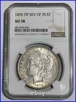 1878 P Morgan Silver Dollar NGC AU-58 7TF reverse of 78