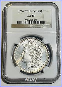 1878 P Morgan Silver Dollar NGC MS-63 7TF