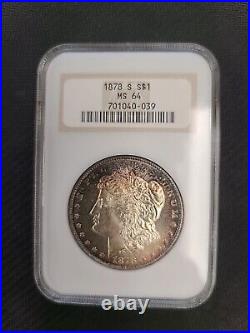 1878-S $1 Morgan Silver Dollar Coin NGC MS64 Toned