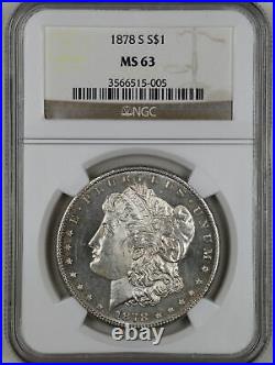 1878-S $1 Morgan Silver Dollar MS63 NGC 3566515-005