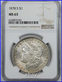 1878-S $1 Morgan Silver Dollar MS63 NGC 6260870-001