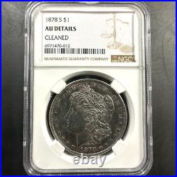 1878-S $1 Morgan Silver Dollar, NGC AU Details, Cleaned (85350)