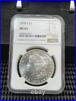 1878-S (1$) U. S. Morgan Silver Dollar NGC MS/63 Beautiful Piece of history