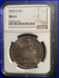 1878-S MS61 NGC Great Type Coin US Trade Dollar Great Type Coin