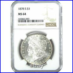 1878 S Morgan Dollar MS 64 NGC Silver $1 Uncirculated Coin SKUI15981