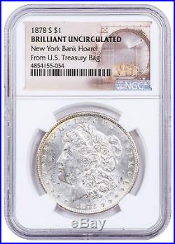 1878-S Morgan Silver Dollar From the New York Bank Hoard $1 NGC BU SKU55578