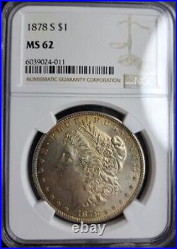 1878-S Morgan Silver Dollar NGC MS 62 VAM-19 Torn Bonnet Hit List-40 BU UNC