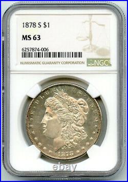 1878-S Morgan Silver Dollar NGC MS63 Certified $1 San Francisco Mint BT500