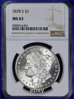 1878-S Morgan Silver Dollar NGC MS63 Great Eye Appeal Strong Strike