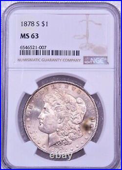 1878 S Morgan Silver Dollar NGC MS63 Rose/Champagne Luster Just Graded #B994