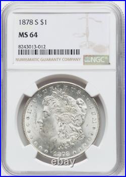1878 S Morgan Silver Dollar, NGC MS64, Bright White & Frosty, Excellent, C8064 1878 S Morgan Silver Dollar, NGC MS64, Bright White & Frosty, Excellent, C8064