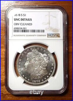 1878 S Morgan Silver Dollar NGC UNC Details OBV Cleaned