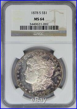 1878-S NGC Silver Morgan Dollar MS64 Purple Toned Semi-PL Fields