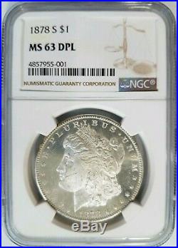 1878 S Silver Morgan Dollar NGC MS 63 DMPL Deep Mirrors Proof Like PL DPL