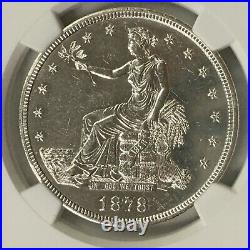 1878-S Trade Silver Dollar Unc Details NGC BU-T-Ful! NR + Free Shipping
