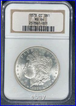1878-cc Morgan Silver Dollar Ngc Ms 64 Beautiful Coin Ref#61-001