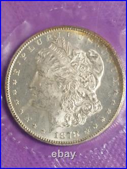 1878-cc Morgan Silver Dollar. Ngc Top 100 Vam-11 Wing Lines. Ms-61 Mirrored