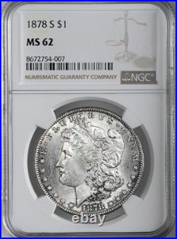 1878-s $1 Morgan Silver Dollar San Francisco Mint Ngc Ms62 #8672754-007