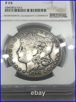 1879 CC NGC F-15 Morgan Silver Dollar $1 Coin Looks VF Capped Die VAM! Key Date