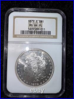 1879-S $1 Morgan Silver Dollar NGC MS64PL Proof Like NGC Fatty Holder item 8999 1879-S $1 Morgan Silver Dollar NGC MS64PL Proof Like NGC Fatty Holder item 8999