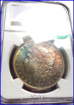 1879-S GEM Morgan Silver Dollar NGC MS66 Beautiful Rainbow Tone Semi-PL OBV CAC