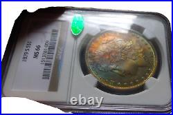 1879-S GEM Morgan Silver Dollar NGC MS66 Beautiful Rainbow Tone Semi-PL OBV CAC