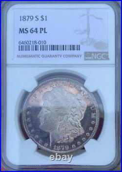 1879-S Morgan Dollar MS64PL TONED SOLID REV. NGC B&W CAMEO DEEP UDM MIRRORS