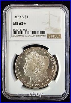 1879-S Morgan Silver Dollar $1 NGC MS-63+