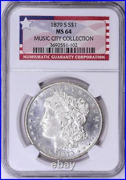 1879 S Morgan Silver Dollar NGC MS 64 Music City Collection Tennessee Pedigree