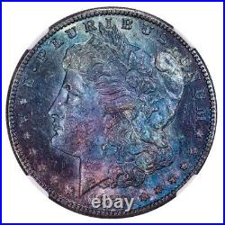 1879-S Morgan Silver Dollar NGC MS63 Beautiful Rainbow Tone Semi-PL Reverse