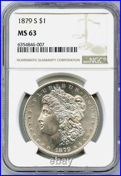 1879-S Morgan Silver Dollar NGC MS63 San Francisco Mint DM599