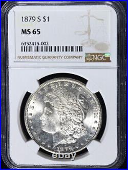 1879-S Morgan Silver Dollar NGC MS65 Blazing White Gem Superb Eye Appeal