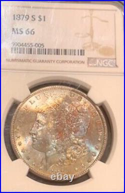 1879-S Morgan Silver Dollar NGC-MS66 Toned-Toning #1038012-13