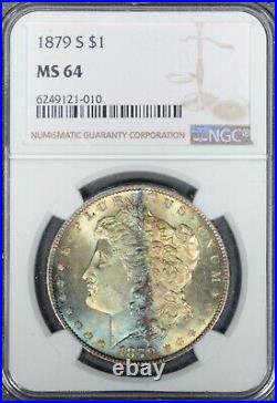 1879 S Morgan silver dollar NGC ms64 incredible toning must see