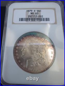 1879 S US Morgan Silver Dollar Toned $1 NGC MS 65 292112-002 1879 S US Morgan Silver Dollar Toned $1 NGC MS 65 292112-002