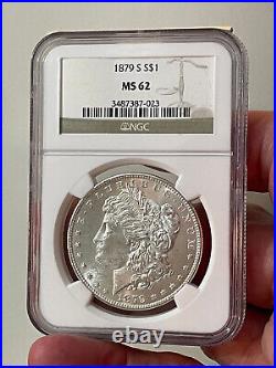 1879-s Morgan Silver Dollar Graded Ngc Ms 62