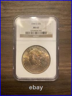 1880 Morgan Dollar Silver $1 MS 63 NGC Toned